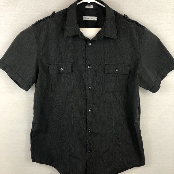 CALVIN KLEIN Mens High Fashion SS Button Down -XL - Picture 2 of 6